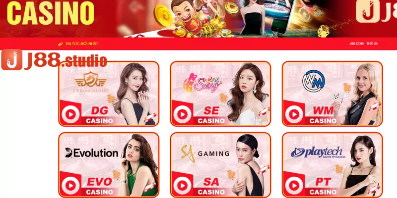 Casino J88 có nhiều sảnh game thú vị